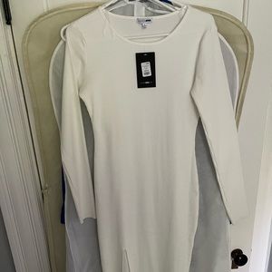Fashion Nova White Long Sleeve Midi Dress - medium, tags on! Never worn